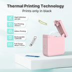 Mini Label Maker Machine with 3 Tapes, P24 Label Makers, Pink