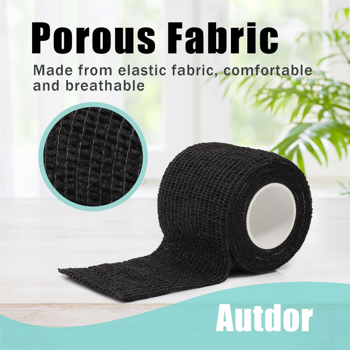 Autdor Tattoo Grip Cover Wrap - 24Pcs 2" x 5 Yards Disposable Cohesive Tattoo Grip Tape Wrap Black Elastic Bandage Rolls Self-Adherent Tape for Tattoo Machine Grip Tube, Sports Tape