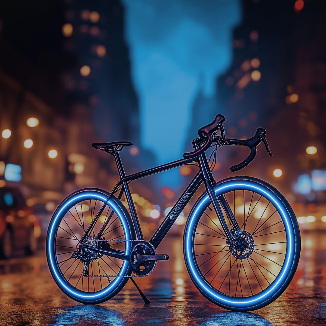 customTAYLOR33 High-Intensity Grade Reflective Wheel Rim Tape for Bicycles and e-Bikes, Blue, 29" Tires
