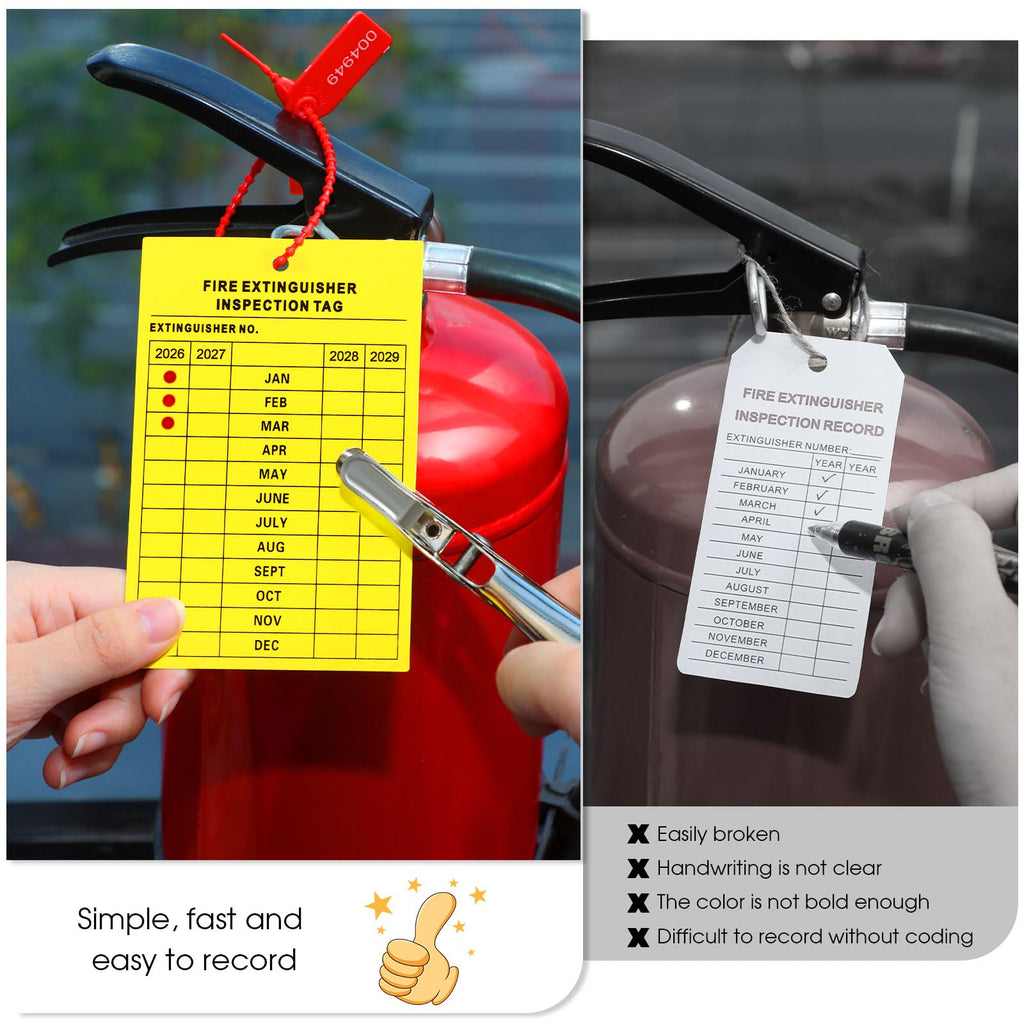 Chunful 151 Pieces Fire Extinguisher Inspection Tags Set