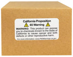 Color-coding California Proposition 65 warning labels , 2-inch size, bulk pack of 5,000 labels.