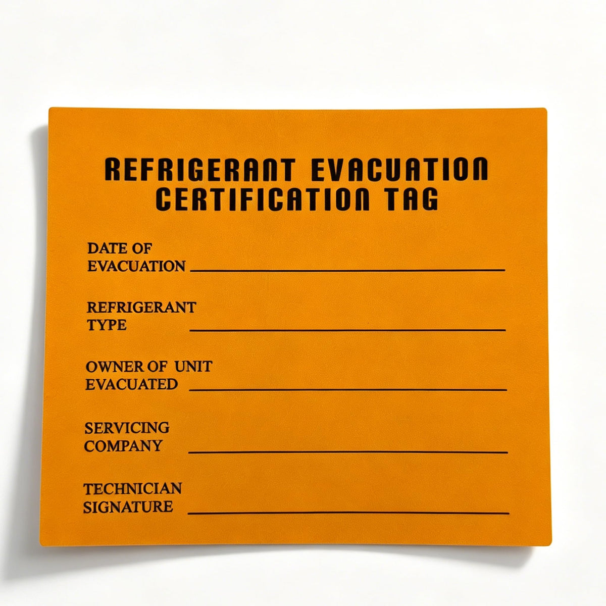 Refrigeration Evacuation Recover Cerification Tag Keep Refrigerated Stickers 50 Pack