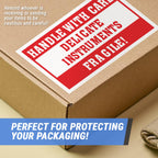 300 Delicate Instrument Stickers - 1 Pack - 3 x 5 inch, Handle with Care, Delicate Instruments Fragile Warning Labels for Shipping/Packing/Handling Labels, Red Delicate Instruments - Red/White