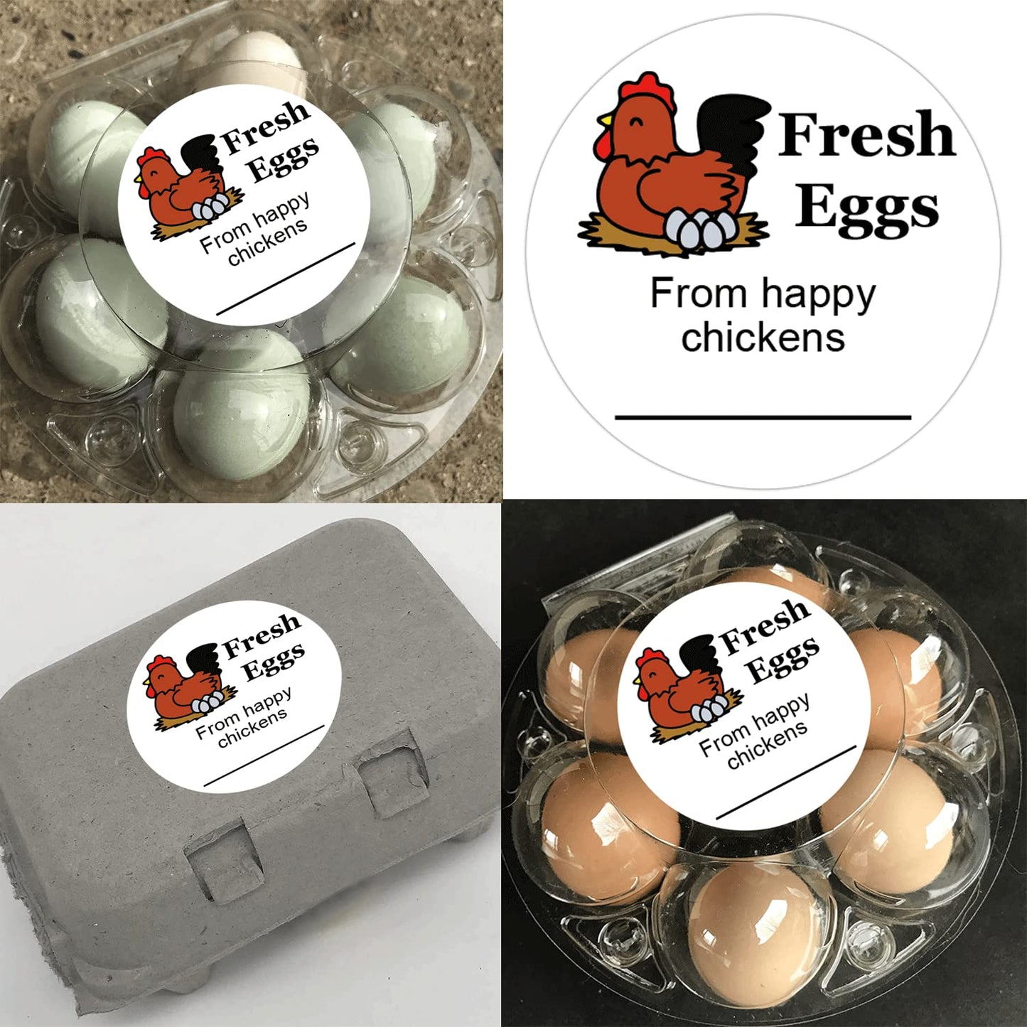 Farm Fresh Eggs Stickers 2 Inch Fresh Egg Carton Stickers from Happy Chickens Labels - Farm Chicken Eggs Stickers 500 Pcs Egg Carton Label Stickers for Egg Carton Labeling Medium 1.5INCH