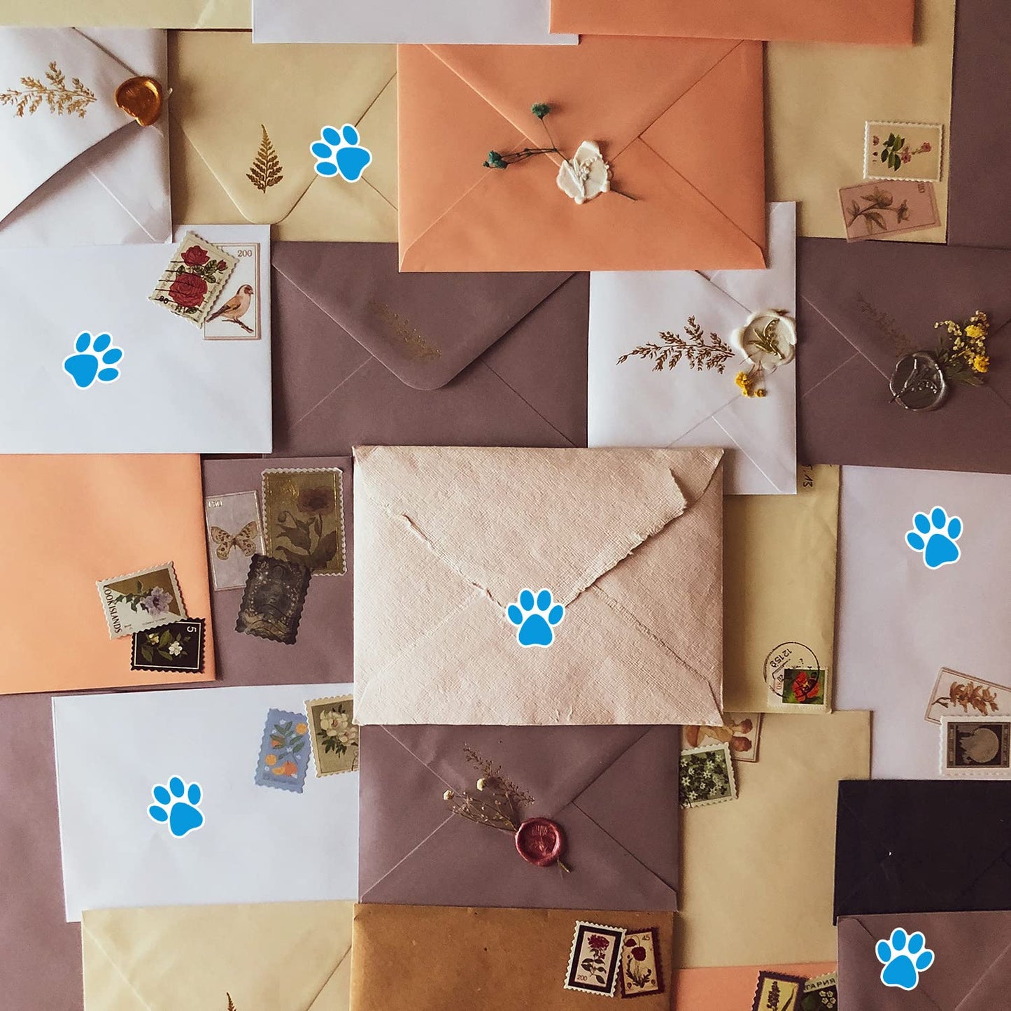 STARLIBOO Paw Print Stickers, 1.5 inch, 600pcs, Blue