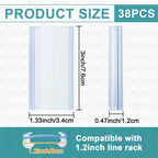 38 Pack Wire Shelf Label Holder, 3 inch Shelf Labels, Shelf Clips for Metal Shelving(Paper Insert Not Included) 38