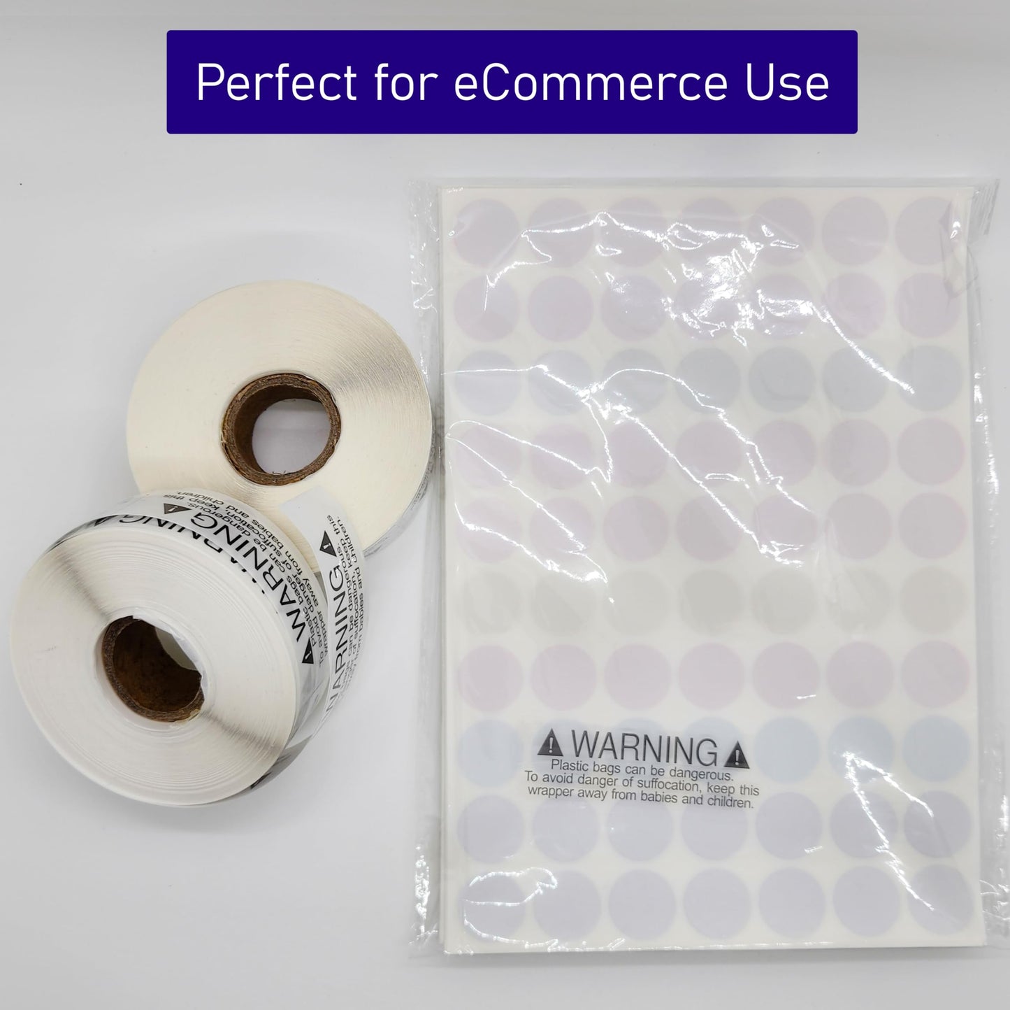 1000 Labels 1x3 inch Transparent Suffocation Warning Label Choking Hazard Self Adhesive FBA Approved Labels Stickers (2 Rolls of 500)