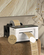 2" Transparent Round Thermal Labels 500 Labels/Roll+2" Brown Circle Thermal Labels 750 Labels/Roll