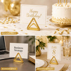 100pcs Gold Table Number Holders Triangle Place Card Holders