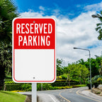 MUXYH Blank Reserved Parking Sign, Write-On Sign, 18” x 12” Rust Free Heavy Duty Aluminum Reflective Warning Signs, UV Protected, Fade Resistant, Weatherproof - Easy to Mount - Outdoor use Red 1