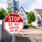 LEIFIDE 2 Pack Stop Do Not Enter One Way Signs - Reflective Aluminum Sign