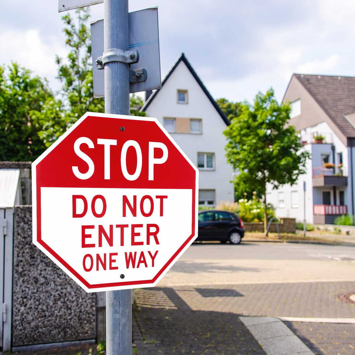 LEIFIDE 2 Pack Stop Do Not Enter One Way Signs - Reflective Aluminum Sign