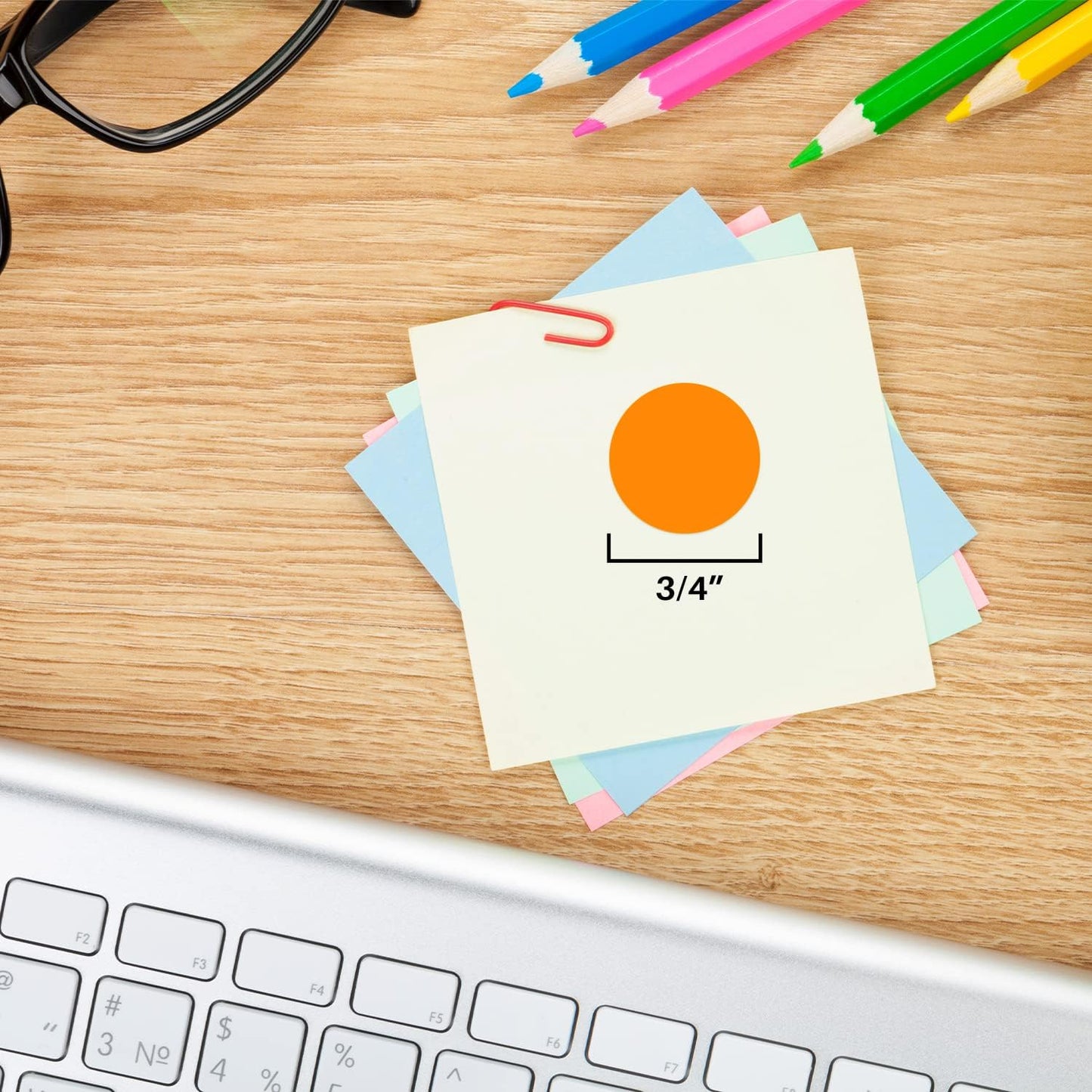 ChromaLabel 0.75 Inch Round Label Permanent Color Code Dot Stickers, 1000 Labels per Dispenser Box, Orange
