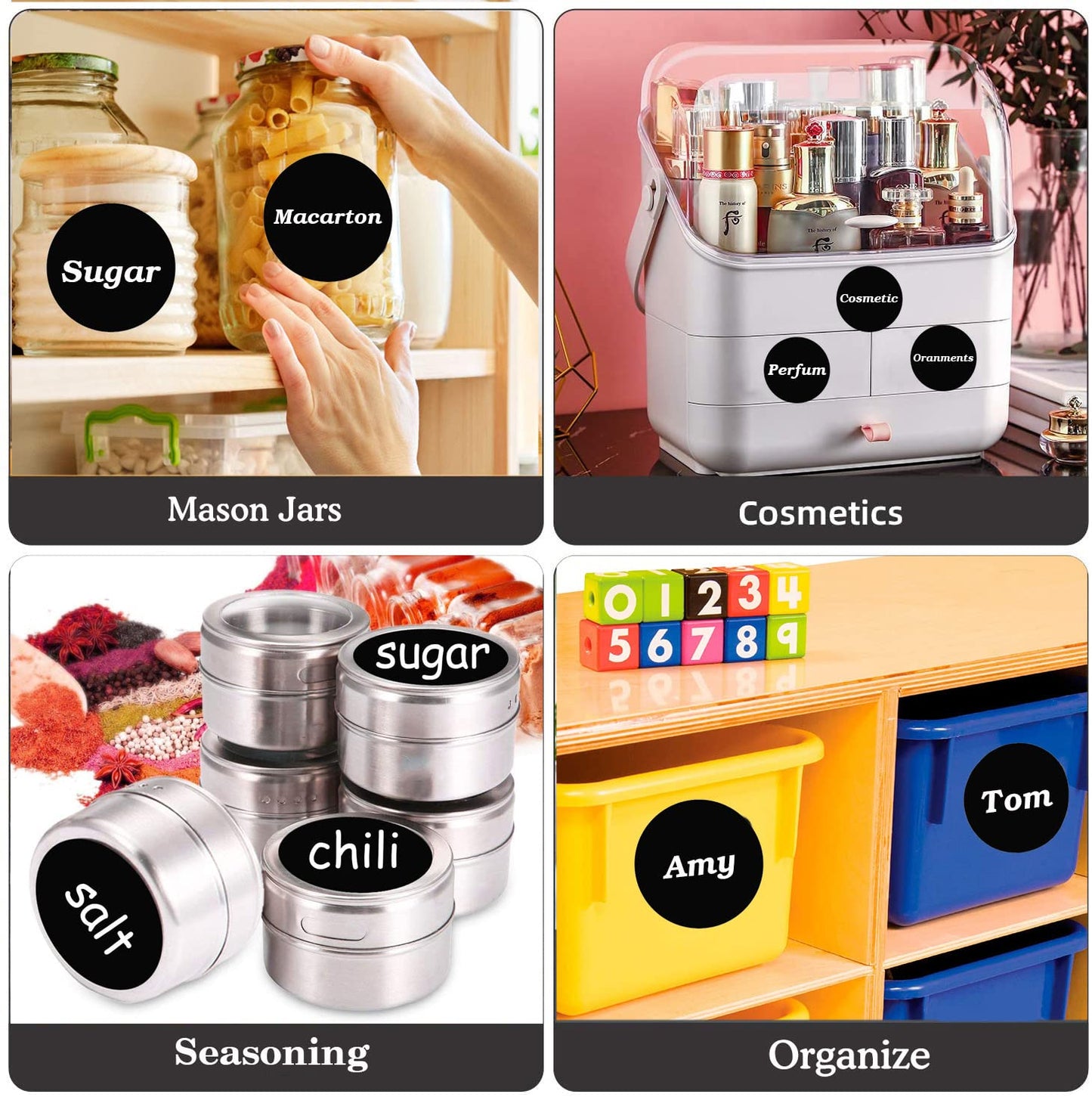 Chalkboard Labels Sticker 2.5 inch Round Erasable Reusable Blackboard Mason Jar Lid Canning Label for Decorating Mason Jars, Pantry, Home and Office & Craft DIY 90 pcs