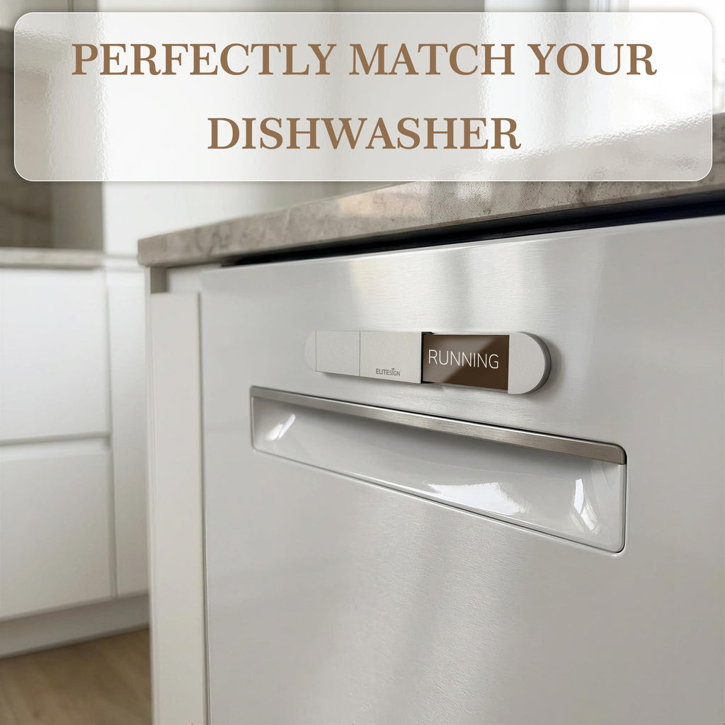 3 Status Dishwasher Clean Dirty Running Sign, Aluminum Dishwasher Magnet Silver - 3 Options
