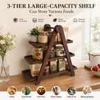 3 Tier Wooden Serving Platter，Fruit Bread Display Bowl Tray，Farmhouse Decor