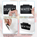 Basket Labels Clip with Plastic Storage Case &3 White Chalk board Markers for 24 Hanging Bins Pantry Organization Removable Small chalkboard Clips label Holder, Home Laundry Fabric Sorting 22PCS