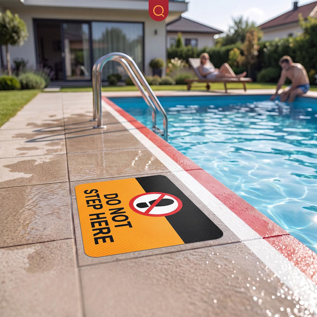 Dunzoom 10 Pcs Do Not Step Here Sticker for Pool & Boat, 10" x 7"