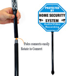2 Pack Protected By Home Security System Signs for Yard, 12" x 12" Aluminum Sign with 36" Metal Stakes, Audio Video Recording Warning Sign, Reflective Aluminum 2Pack with Black Stake