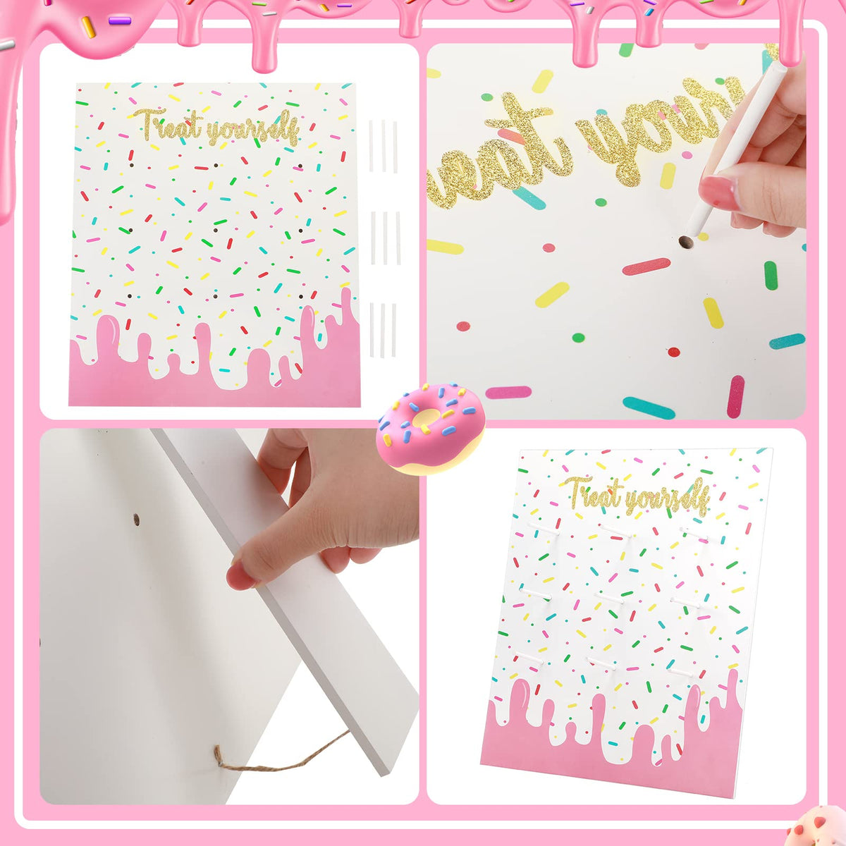 Yerliker 2 Pcs Donut Stand Party Display Holder Board 13.78 x 9.84 Inches