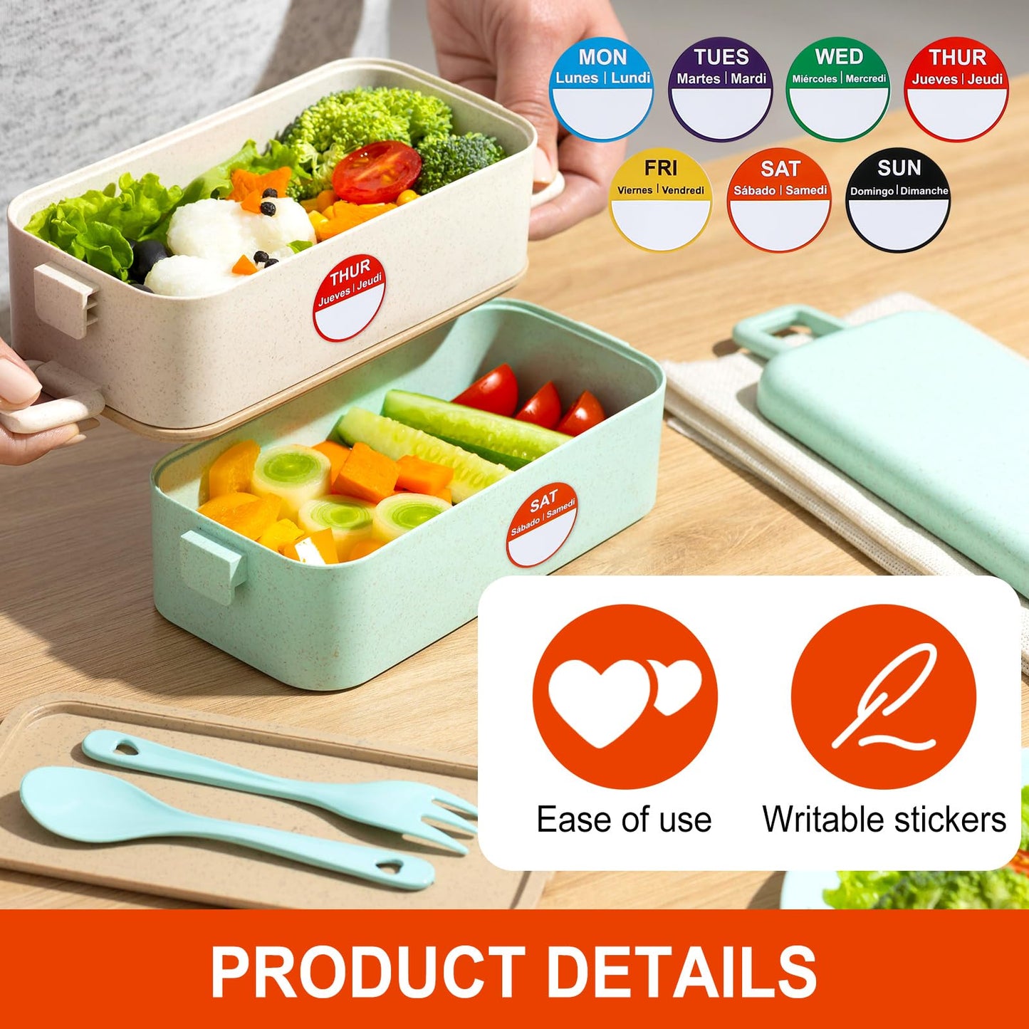 Food Labels Stickers,Day of The Week Stickers Removable Day Label Peel Tab for Food Container Kitchen Freezer Date Stickers Restaurant Supplies Week Monthly Planners Meal Prep Accessory(1470) 1470
