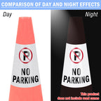 4 Pack No Parking Cones Message Sleeve, 360° Bright Reflective Cones Sleeve 4 Pack