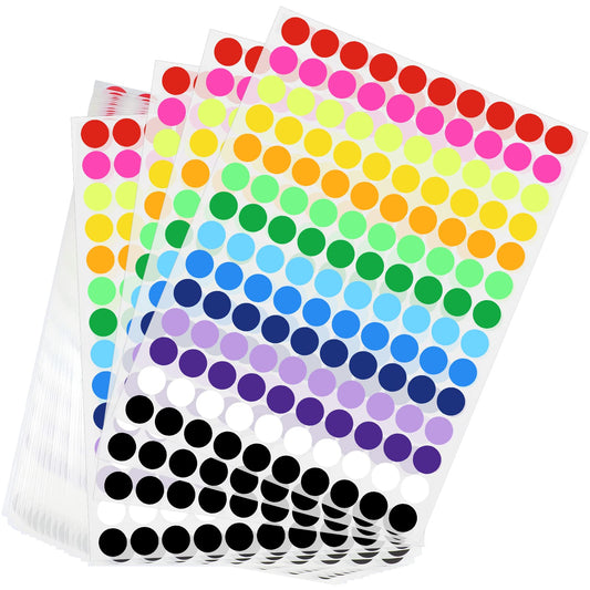 Nezyo 2800 Pcs Color Circle Dot Stickers 14 Color Round Coding Labels Assorted Solid Colors Removable Small Circle Stickers for Office School Student Classroom Behavior Chart DIY(3/4 Inch) 3/4 Inch