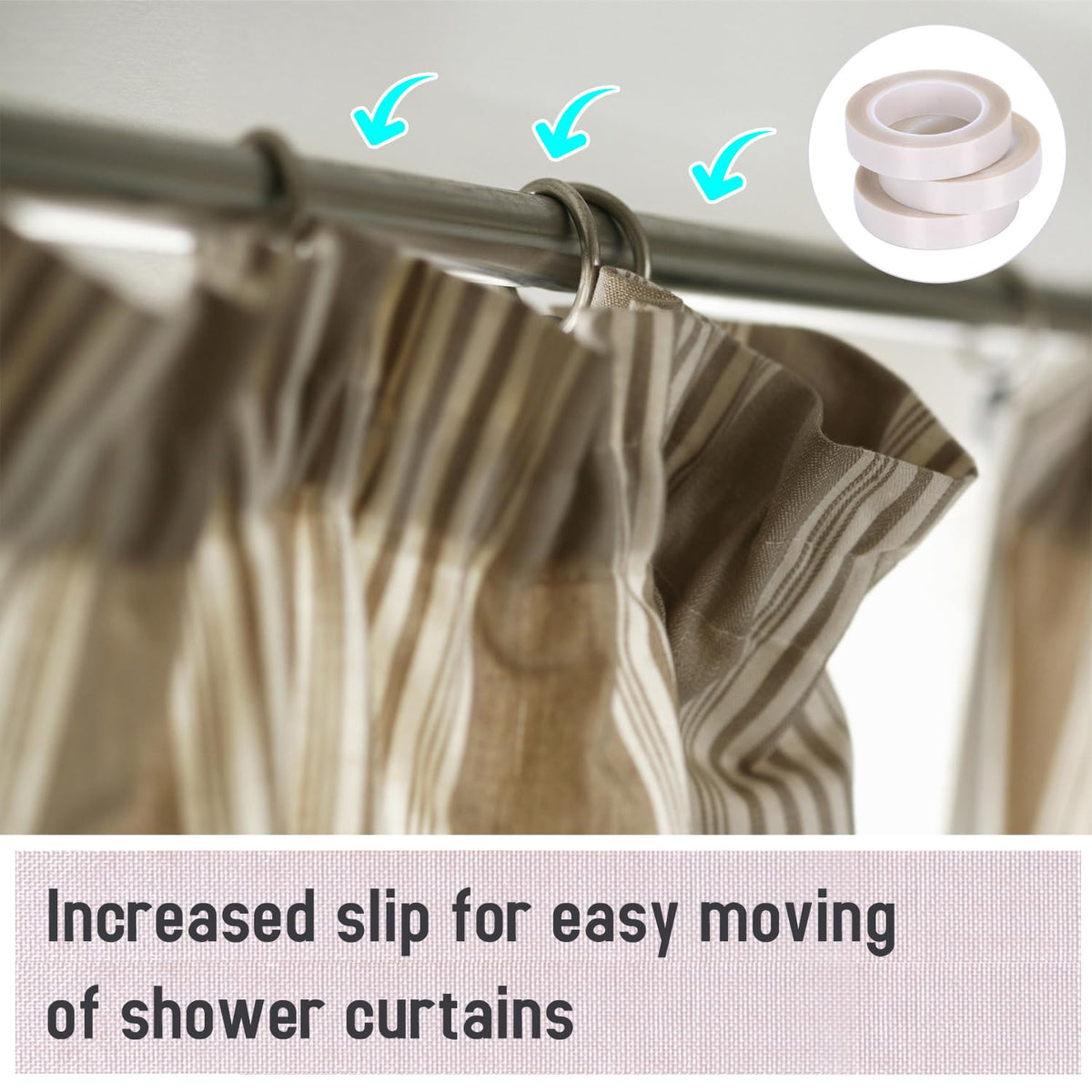 Drawer Slide Tape, Curtain Glide Tape Clear, Low Friction Tape, Silky Surface, Abrasion Resistant Glide Tape, Drag & Noise & Squeak Reduction, 3 Rolls 1/2 Inch x 33 Ft, 99 Ft Total