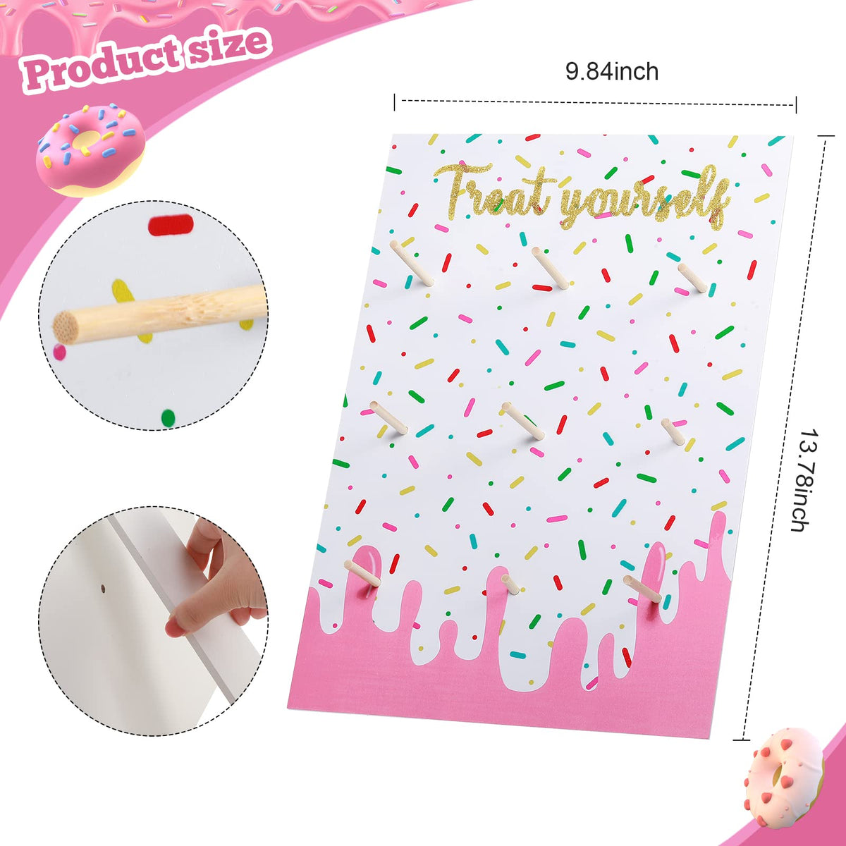 Yerliker 2 Pcs Donut Stand Party Display Holder Board 13.78 x 9.84 Inches