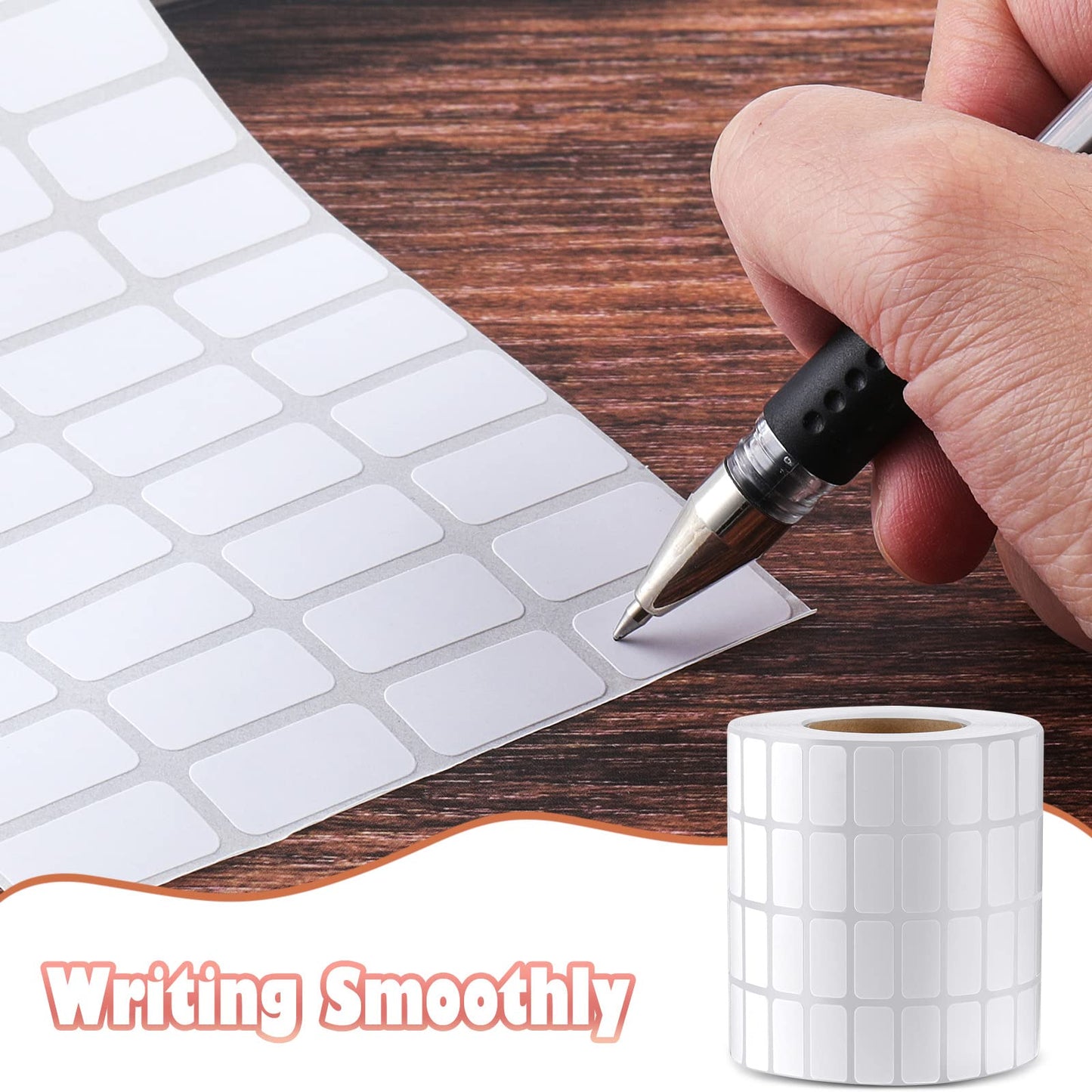 Marspark 10000 Pcs Diamond Painting Storage Containers Labels White Diamond Art Stickers Small Blank Name Number Painting Tag Mini Self Adhesive Rectangle Labels Writable Sticker for Office Home DIY