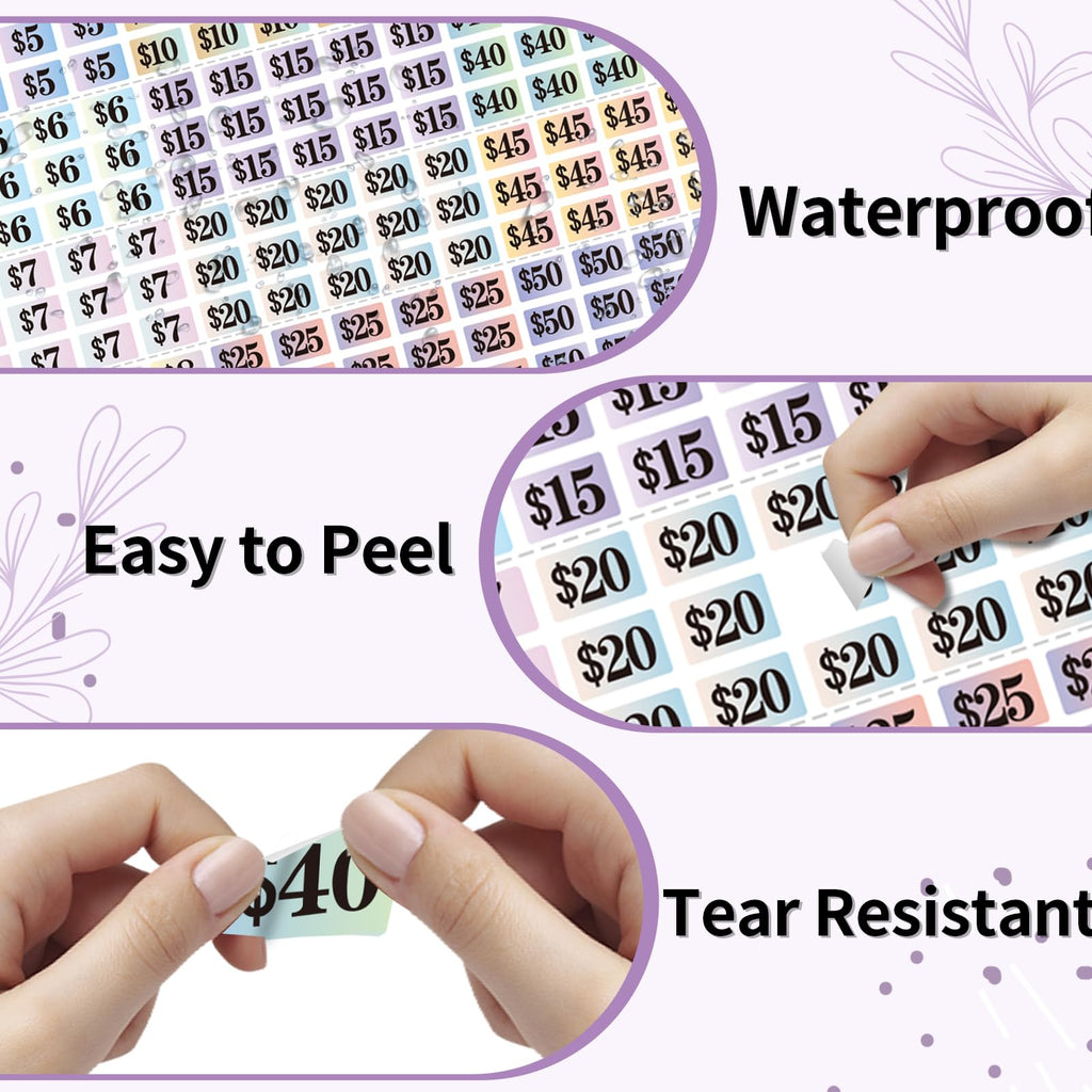 Starboling Garage Sale Stickers, 4050 Pcs 1/2" X 3/4" Yard Sale Price Labels, Rectangle Preprinted Price Labels for Flea Market Gradient Rectangle Big Price 1/2" X 3/4"