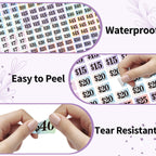 Starboling Garage Sale Stickers, 4050 Pcs 1/2" X 3/4" Yard Sale Price Labels, Rectangle Preprinted Price Labels for Flea Market Gradient Rectangle Big Price 1/2" X 3/4"