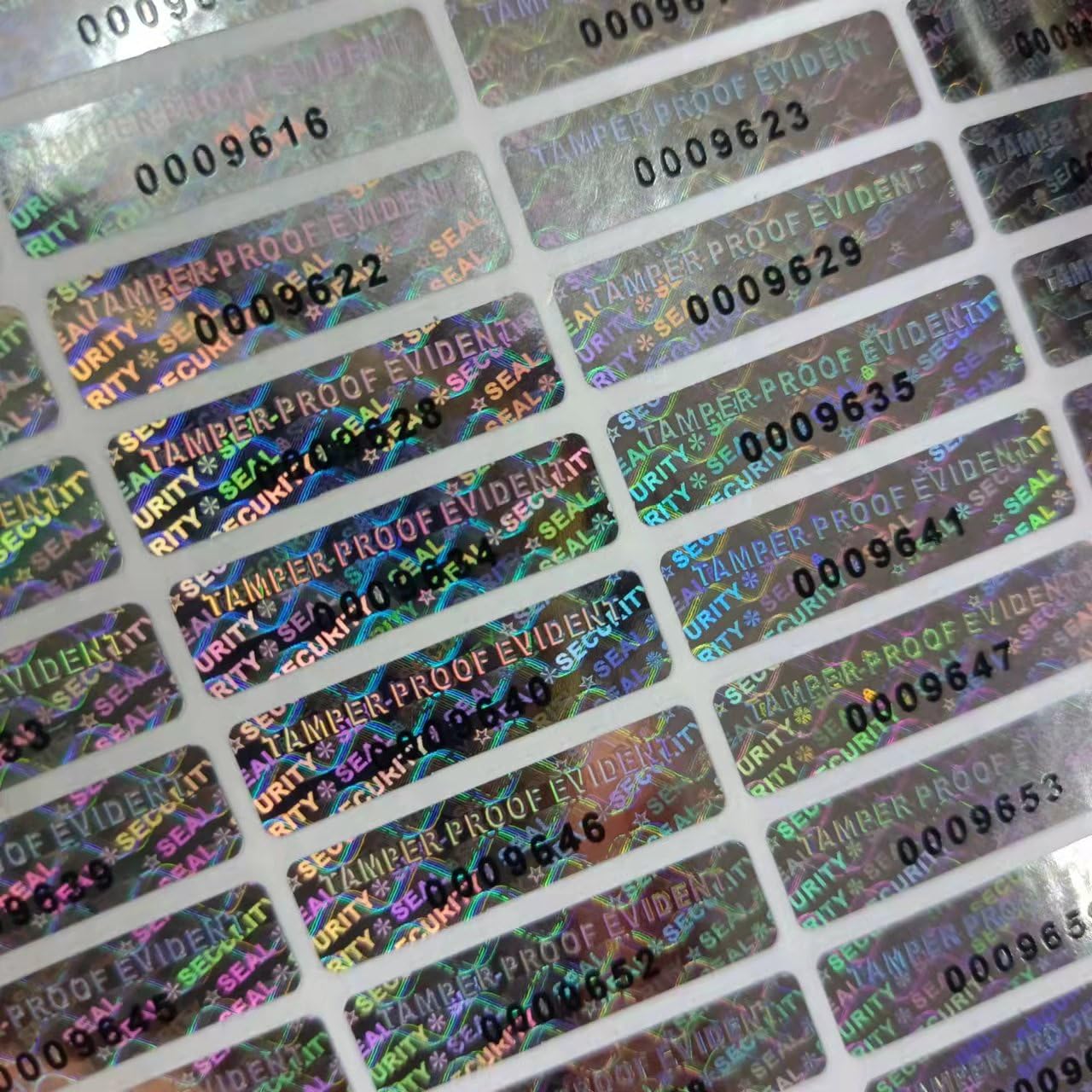 680pcs Tamper evident Hologram Stickers Original Security Labels Warranty Void Seal Tamper Proof Sticker with Unique Serial Number 1x0.3inch relief-680pcs