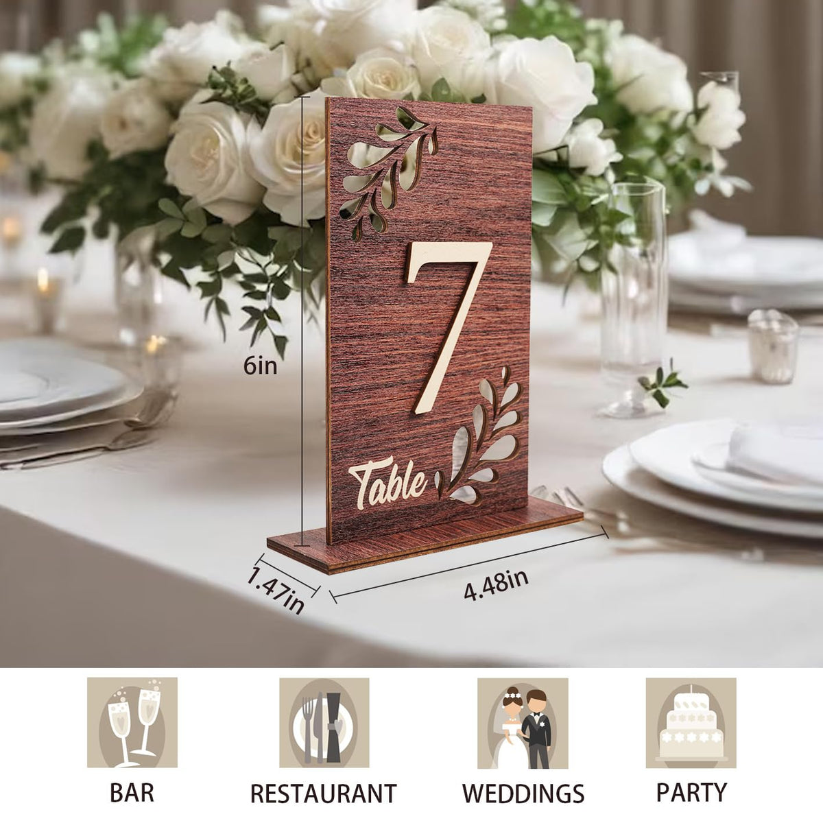 Wedding Table Numbers 1-20 Wooden Table Numbers for Wedding Reception Dark Wood A Number 1-20