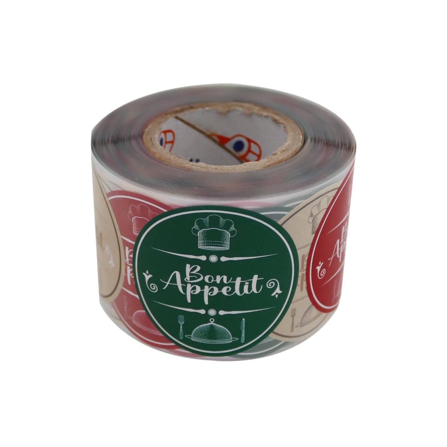 Bon Appetit Label Roll, 2 inch, 500 Piece Labels for Food Service, Bakery Packaging, Enjoy Your Meal Sticker