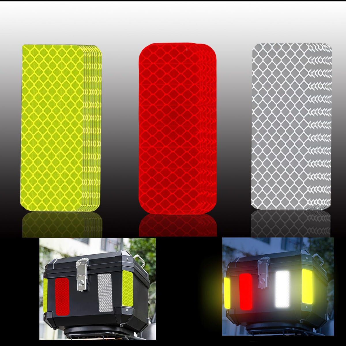 Reflective Stickers - 90 PCS High Visibility Reflective Tape Waterproof Strips Bulk Safety Warning Tape for Car Motorcycle Bike Trailer Helmet Mailboxes & More, 1.18 x 3.15 Inch