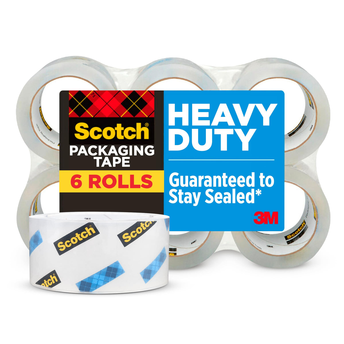 Bundle of Scotch Heavy Duty Packaging Tape, 1.88" x 54.6 yd, Designed for Packing, Shipping and Mailing, 3" Core, 6 Rolls + Scotch Magic Tape, 3 Dispensered Rolls, Clear Tape, 3/4 x 300 Inches Heavy Duty Tape + Magic Tape