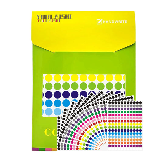 8800 PCS Color Dot Stickers 1/2 Inch Round Color Coding Labels Small 16 Color Circle Stickers for Office Classroom Library Home Teaching Events, 176 Labels/Sheet