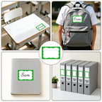200Pcs Green Name Tag Stickers+500Pcs Christmas Name Tag Stickers