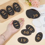 OLYCRAFT 60Pcs Locker Cabinet Numbers Acrylic Table Number Stickers Locker Number Signs Oval Door Sign with Self-Adhesive Tape for Door House Office Restaurants Bars Storage Lockers Seat (1-60)