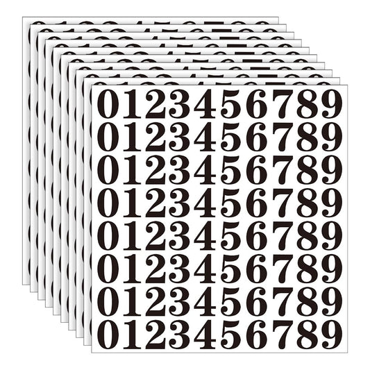 800 Pcs 1 Inch 1 to 9 Waterproof Vinyl Number Stickers Self Adhesive Number Sticker Labels Small Inventory Numbers Stickers Classification Stickers for Indoor Outdoor Black