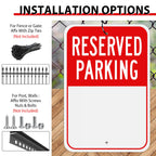 MUXYH Blank Reserved Parking Sign, Write-On Sign, 18” x 12” Rust Free Heavy Duty Aluminum Reflective Warning Signs, UV Protected, Fade Resistant, Weatherproof - Easy to Mount - Outdoor use Red 1