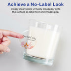 Avery® Glossy Clear Round Labels, Sure Feed® Technology, 1.25" Diameter, 300 Glossy Clear Labels, Print-to-The-Edge, Laser/Inkjet Printable 300 labels