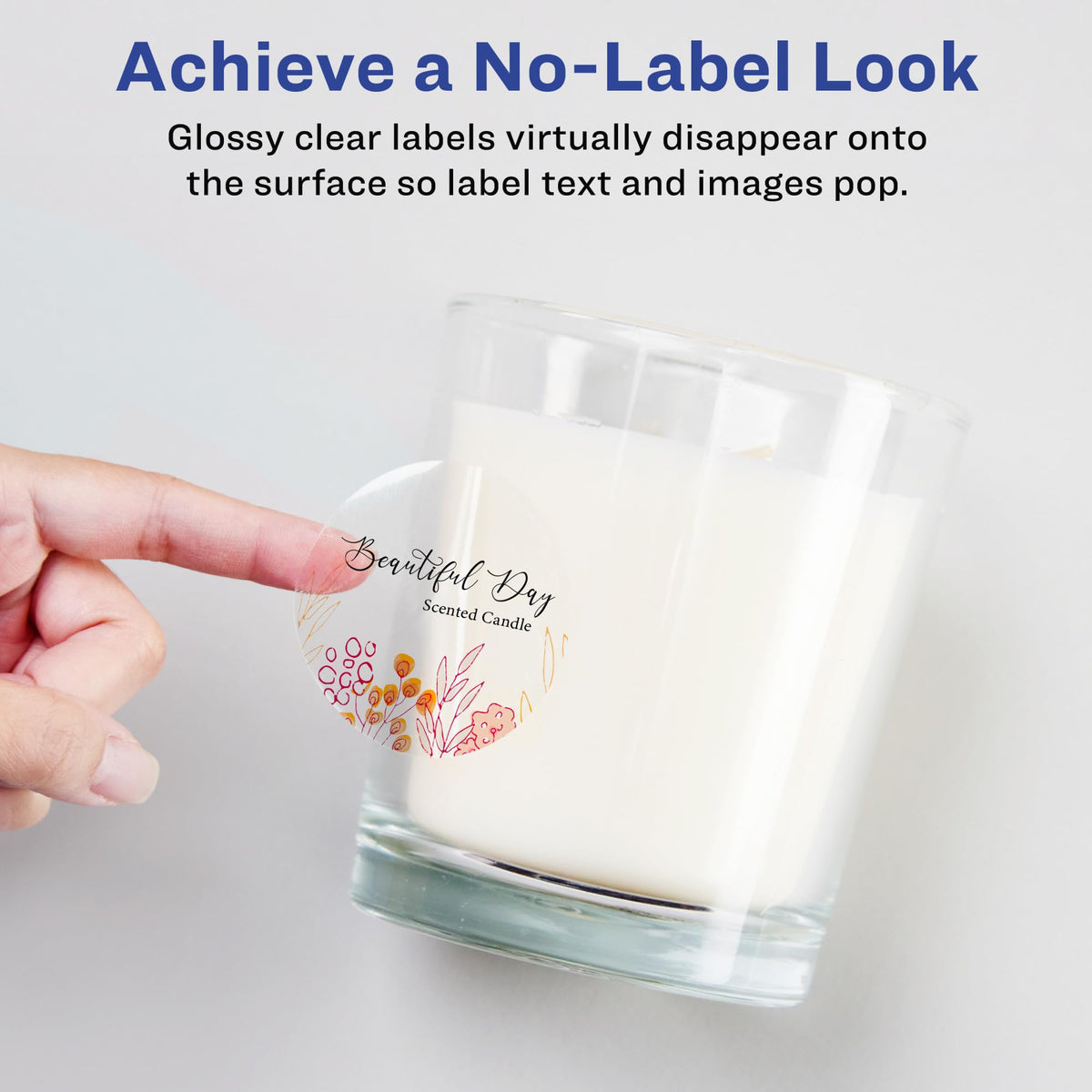 Avery® Glossy Clear Round Labels, Sure Feed® Technology, 1.25" Diameter, 300 Glossy Clear Labels, Print-to-The-Edge, Laser/Inkjet Printable 300 labels