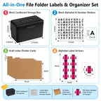 1512 Pcs Alphabet Labels for File Folders A to Z Labels File Organization A to Z Set with File Box 221