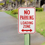 No Parking Sign, Loading Zone Sign, Aluminum 12x18 Reflective