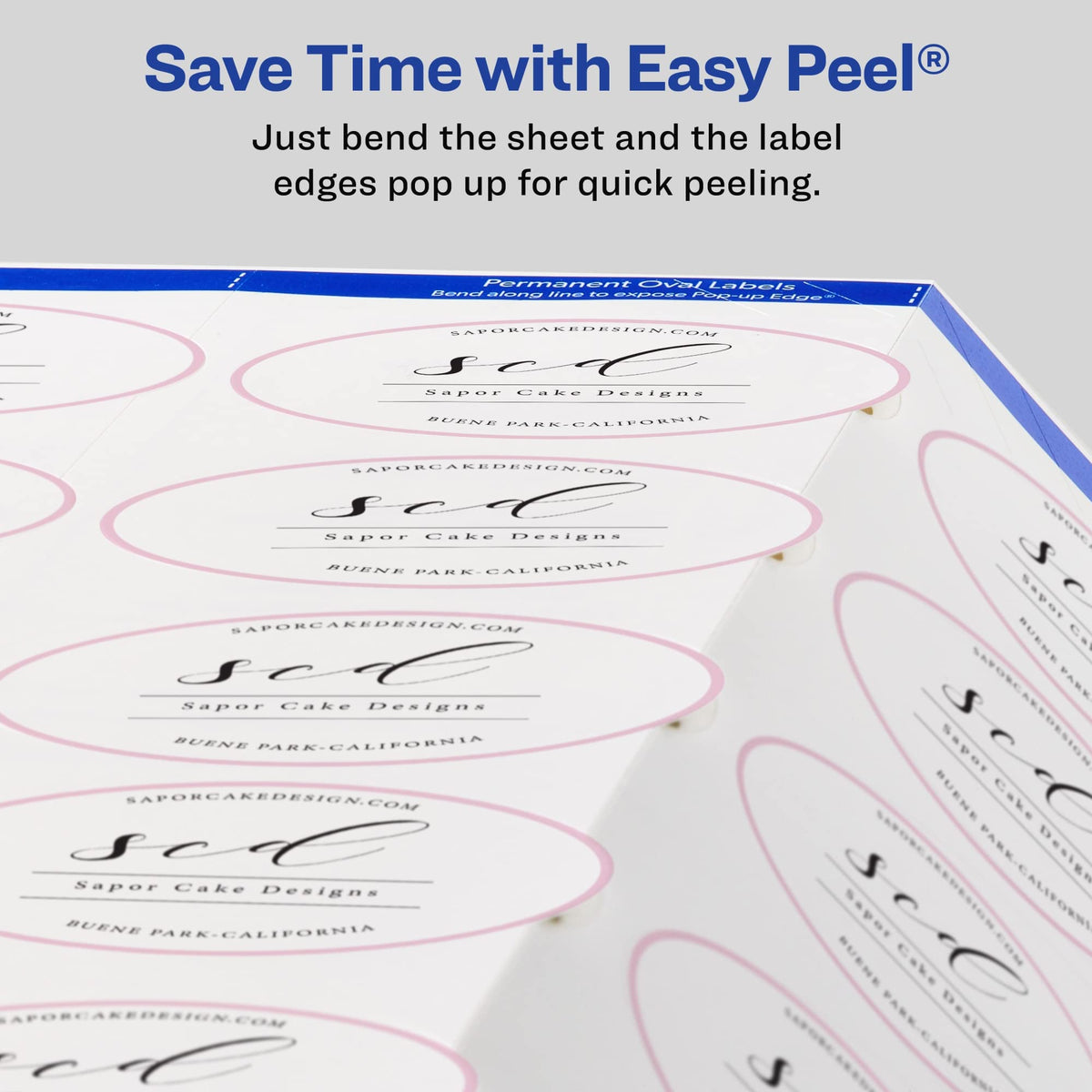 Avery® Easy Peel® Print-to-The-Edge Permanent Inkjet/Laser Oval Labels, 22804, 1 1/2" x 2 1/2", Glossy White, Pack of 180