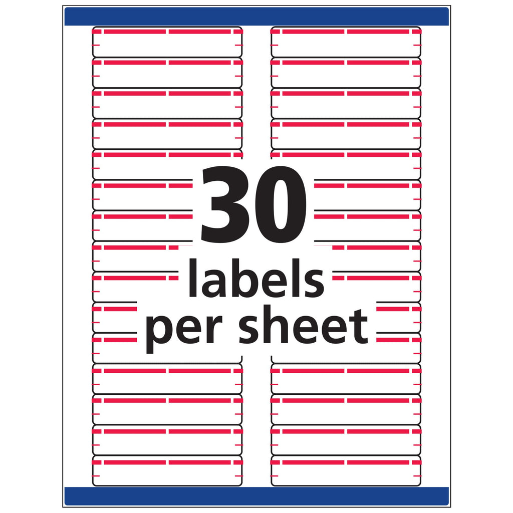 Avery® TrueBlock® File Folder Labels, 2/3" x 3-7/16", 1,500 Printable Labels, White/Red, Permanent (5066)