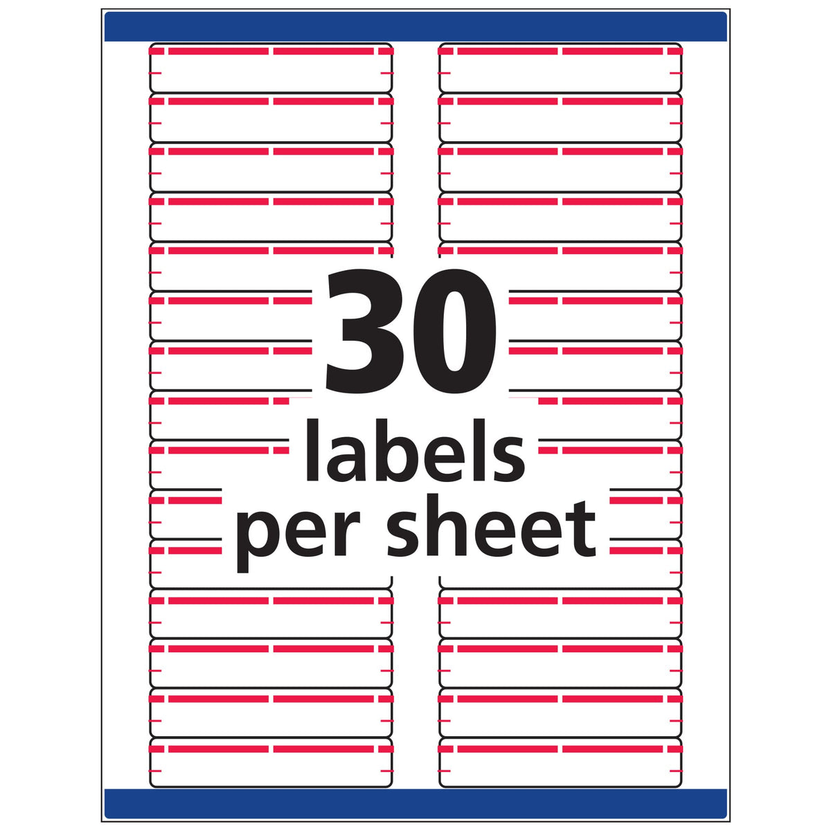 Avery® TrueBlock® File Folder Labels, 2/3" x 3-7/16", 1,500 Printable Labels, White/Red, Permanent (5066)