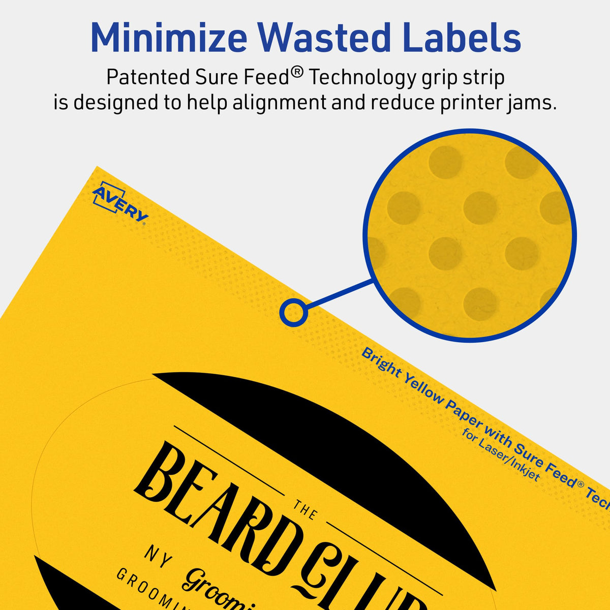 Avery Printable Oval Labels, Sure Feed Technology, 4" x 6", Bright Yellow Labels, Print-to-The-Edge, Laser/Inkjet Printable, 40 Total, Great for Packaging and Candles 40 labels